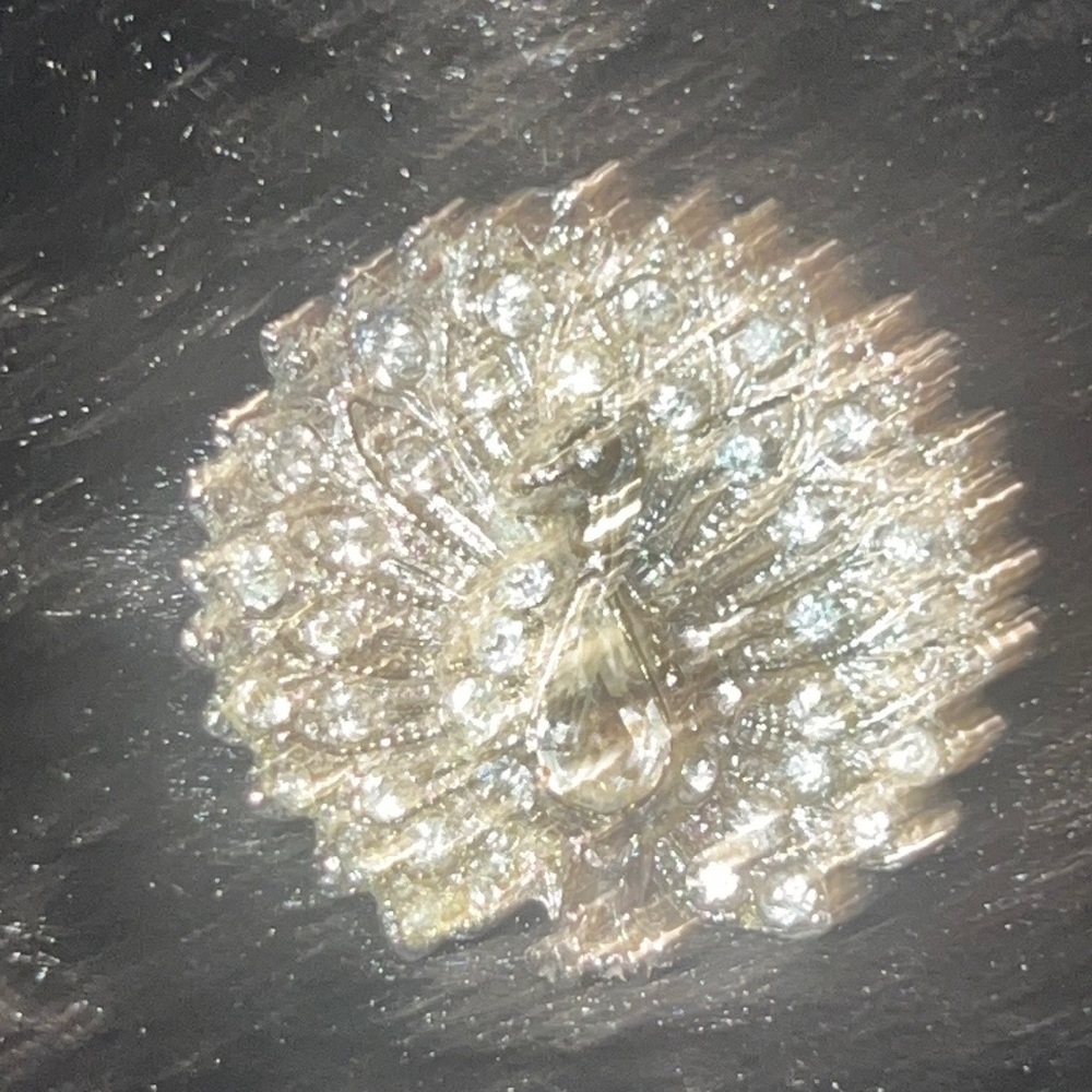 Peacock silver pin